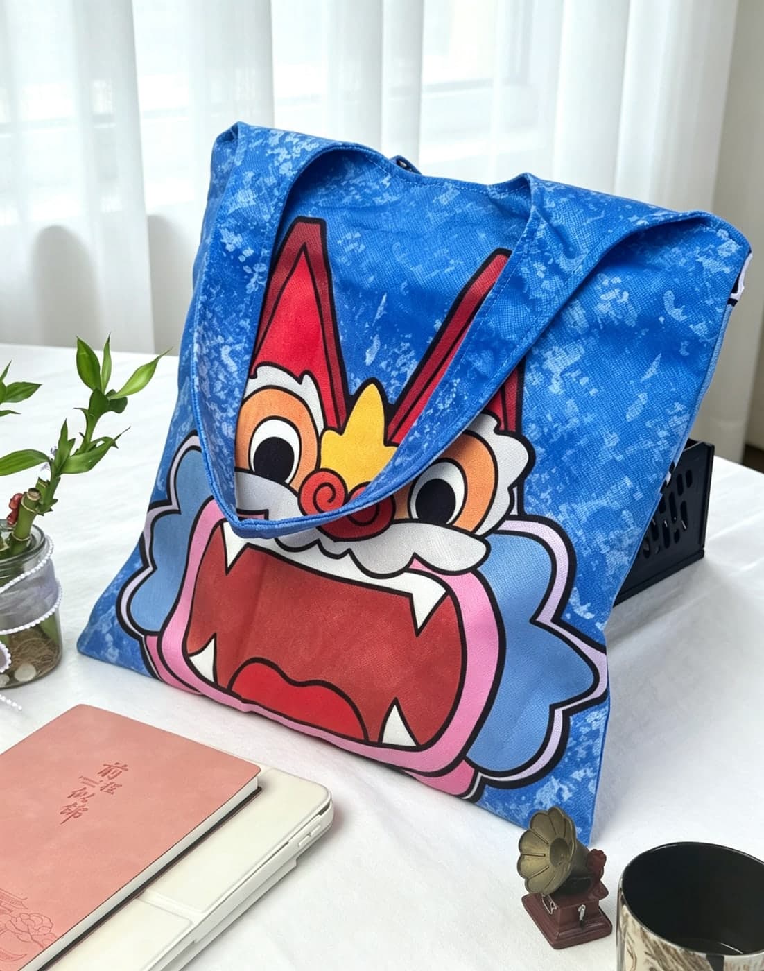 瓦猫绮梦 宝蓝扎染撞色瓦猫